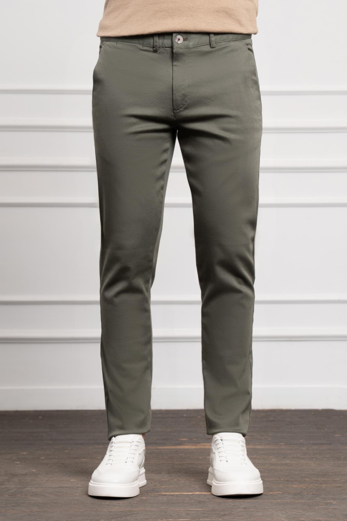 Morven Erkek Yeşil Slim Fit Dar Kesim Chino Pantolon