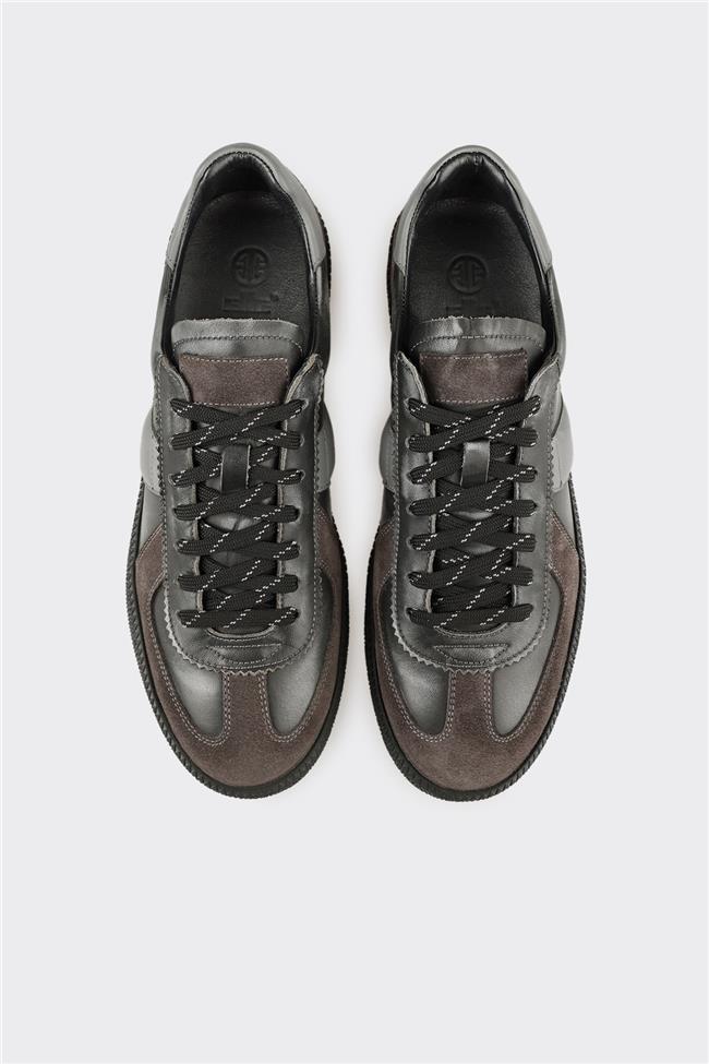 Antrasit Deri Erkek Günlük Ayakkabı
