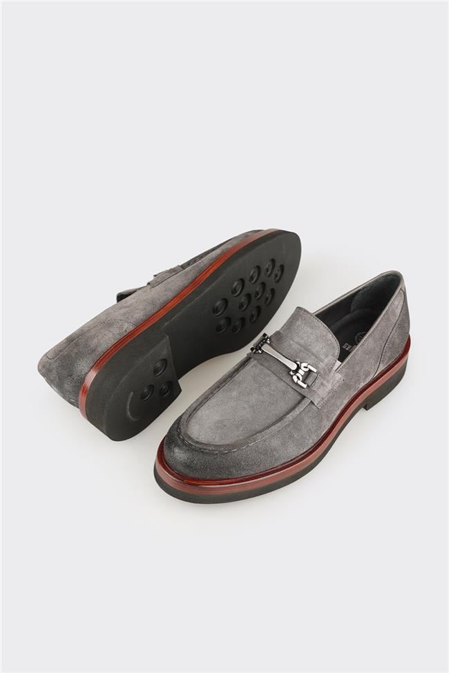 Antrasit Deri Erkek Günlük Ayakkabı