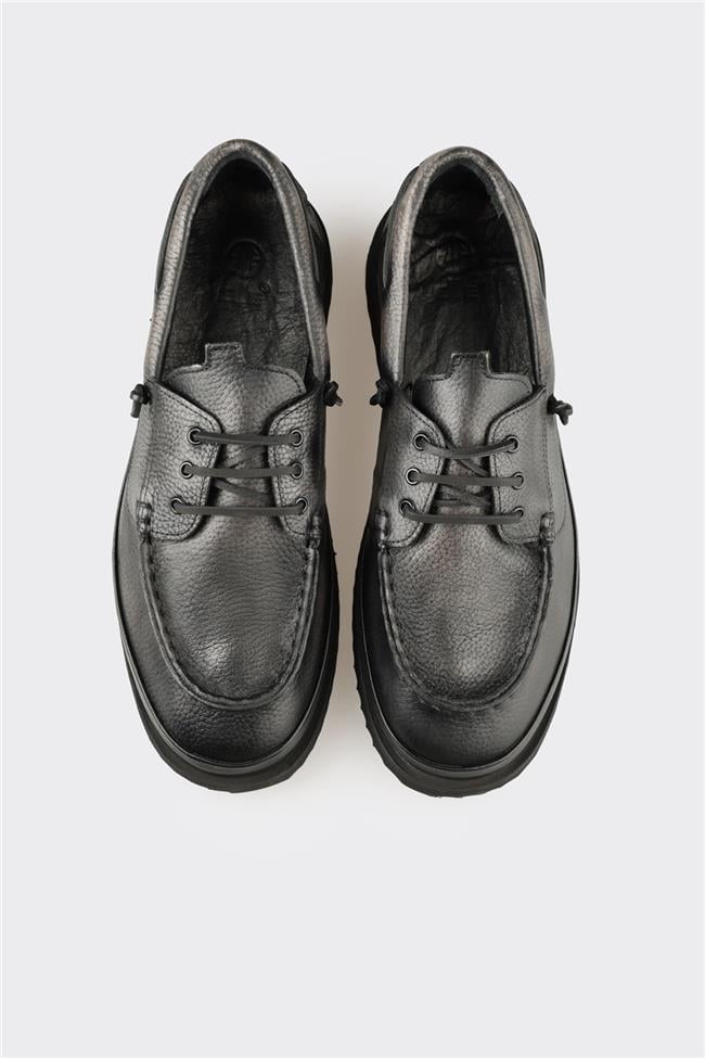 Antrasit Deri Erkek Günlük Ayakkabı