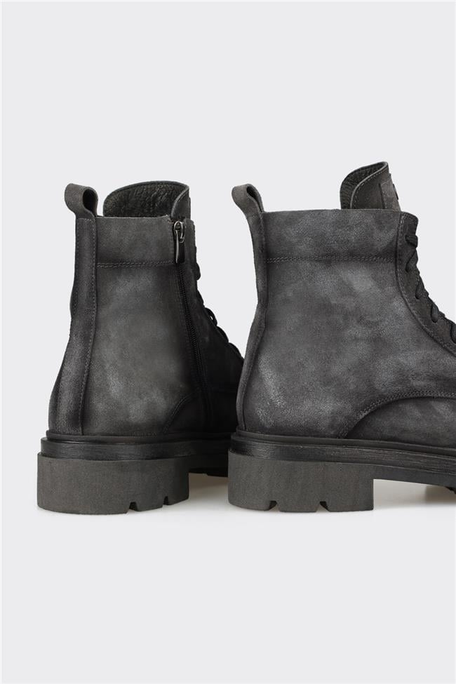 Antrasit Deri Erkek Günlük Bot