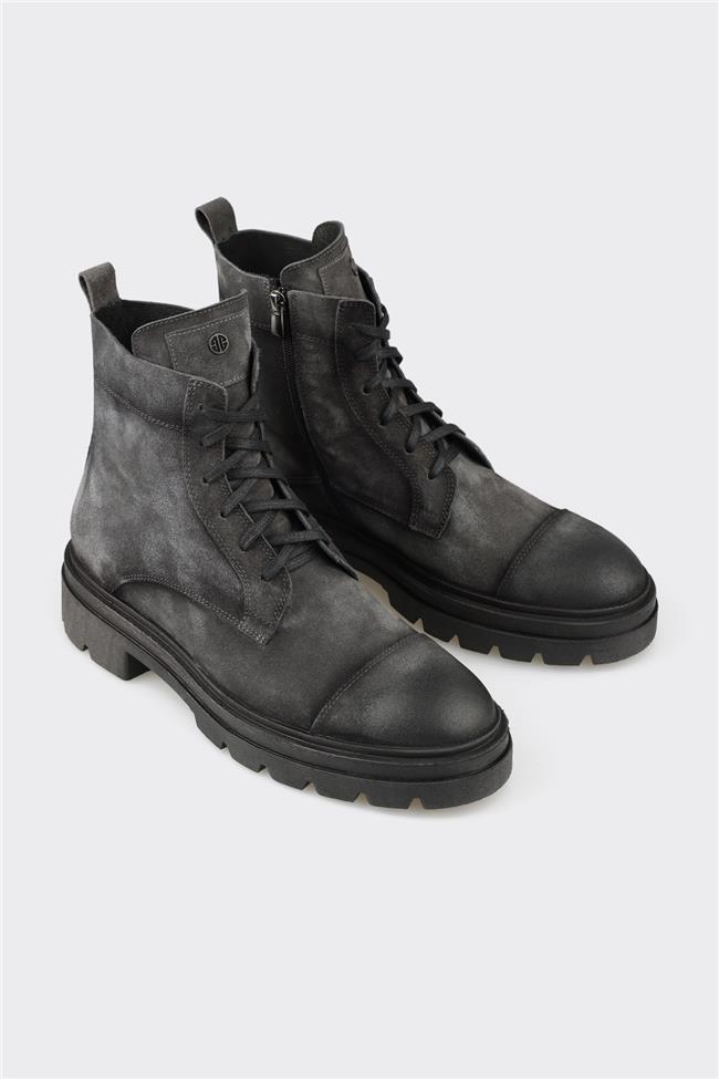 Antrasit Deri Erkek Günlük Bot