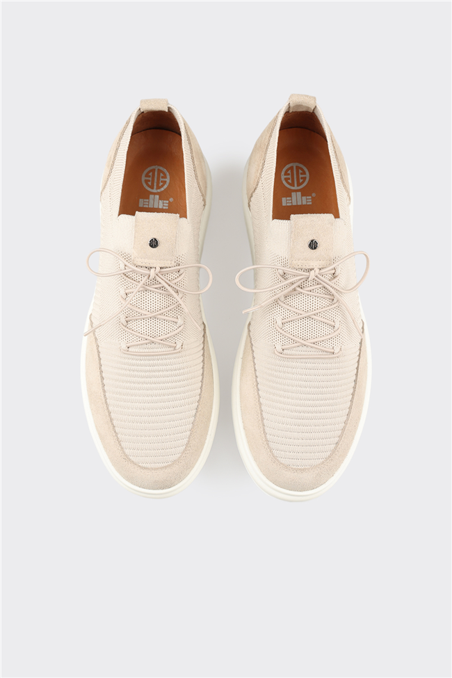 Bej Deri Erkek Günlük Ayakkabı