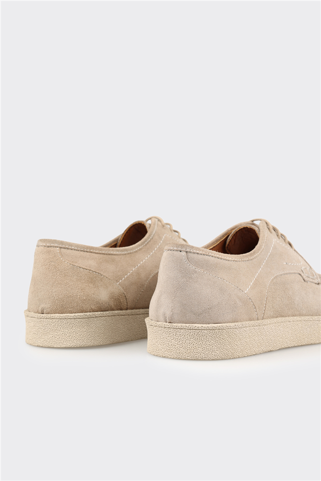 Bej Deri Erkek Günlük Ayakkabı