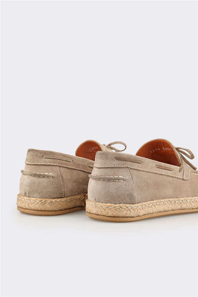 Bej Deri Erkek Günlük Ayakkabı