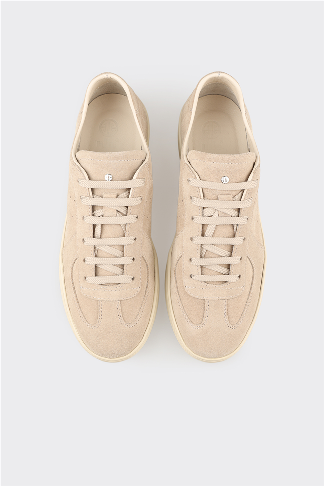 Bej Deri Erkek Günlük Ayakkabı