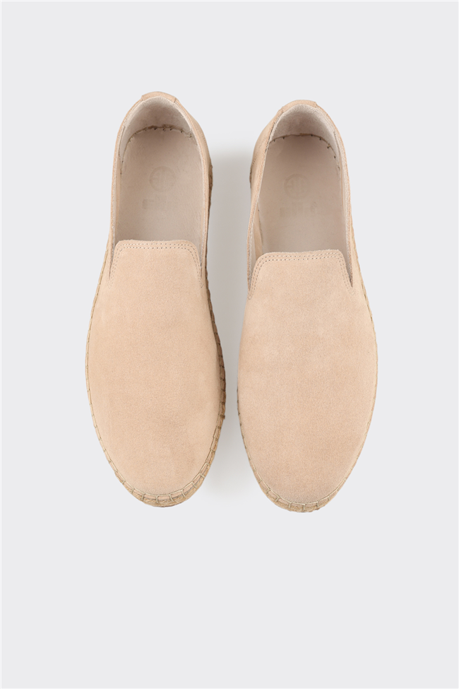 Bej Deri Erkek Günlük Ayakkabı