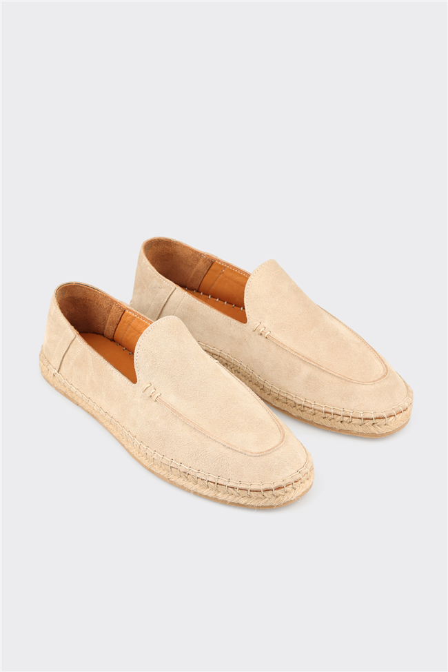 Bej Deri Erkek Günlük Ayakkabı