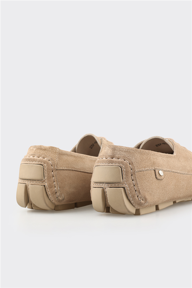 Bej Deri Erkek Günlük Ayakkabı