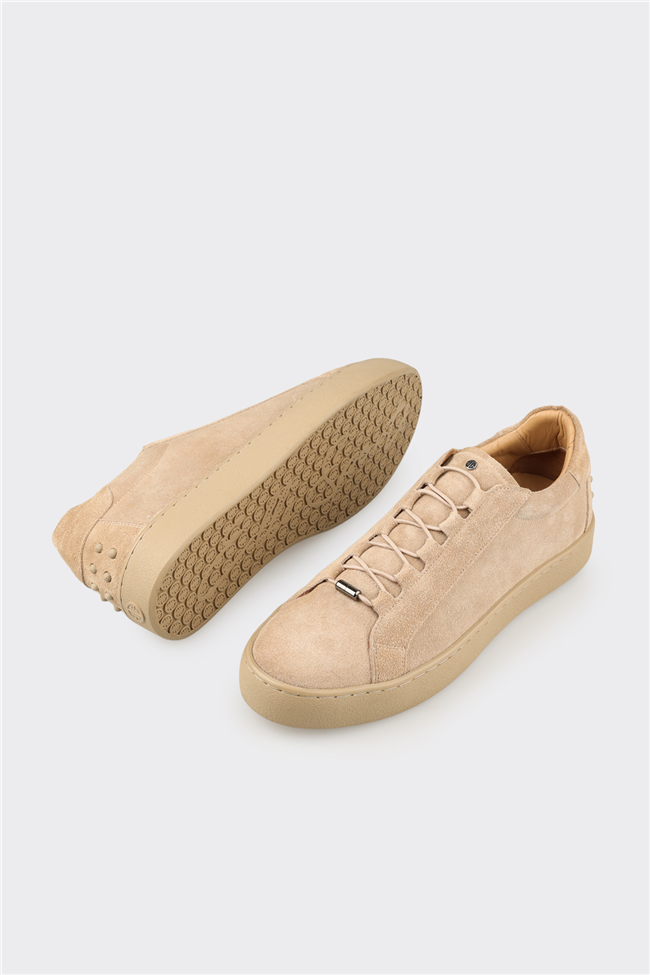 Bej Deri Erkek Günlük Ayakkabı