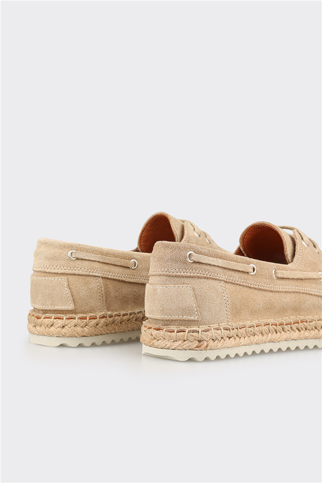 Bej Deri Erkek Günlük Ayakkabı