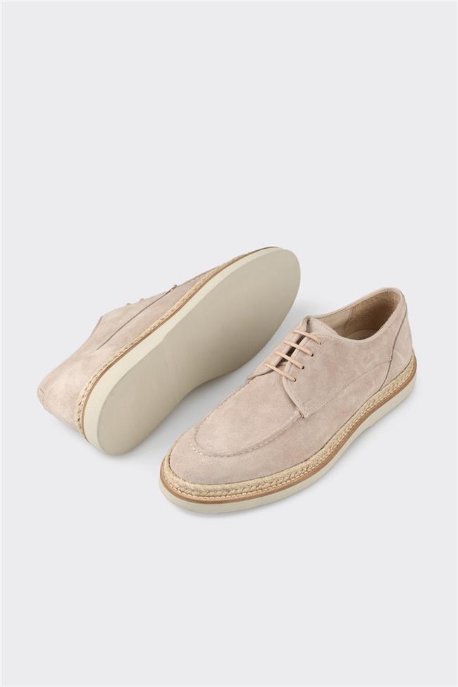 Bej Deri Erkek Günlük Ayakkabı