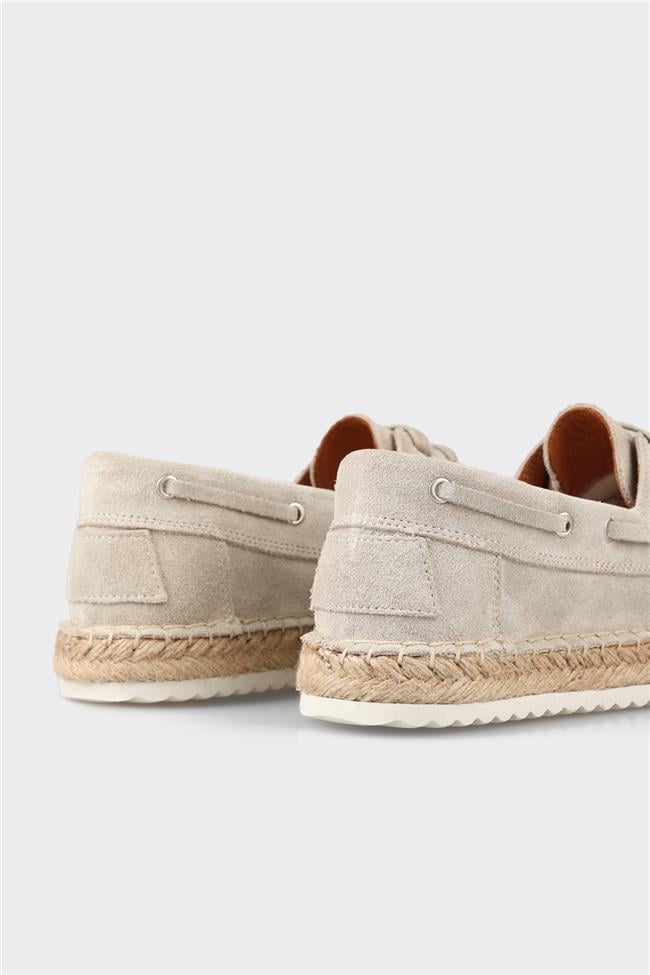 Bej Deri Erkek Günlük Ayakkabı