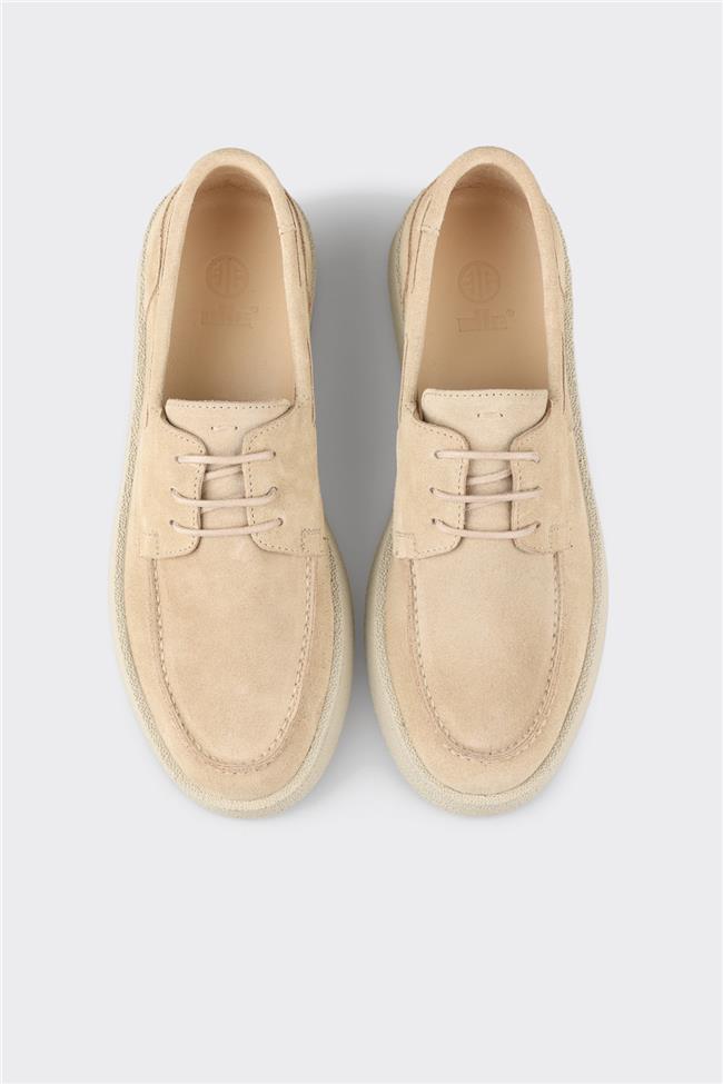 Bej Deri Erkek Günlük Ayakkabı