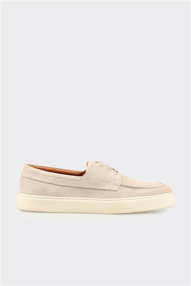 Bej Deri Erkek Günlük Ayakkabı