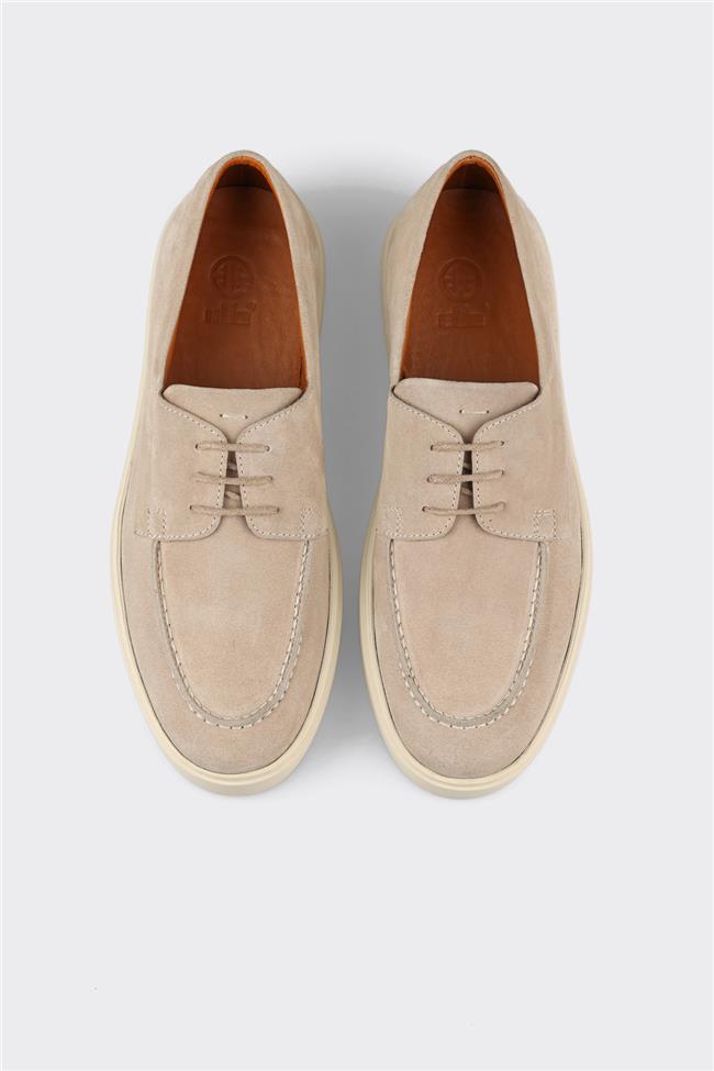 Bej Deri Erkek Günlük Ayakkabı