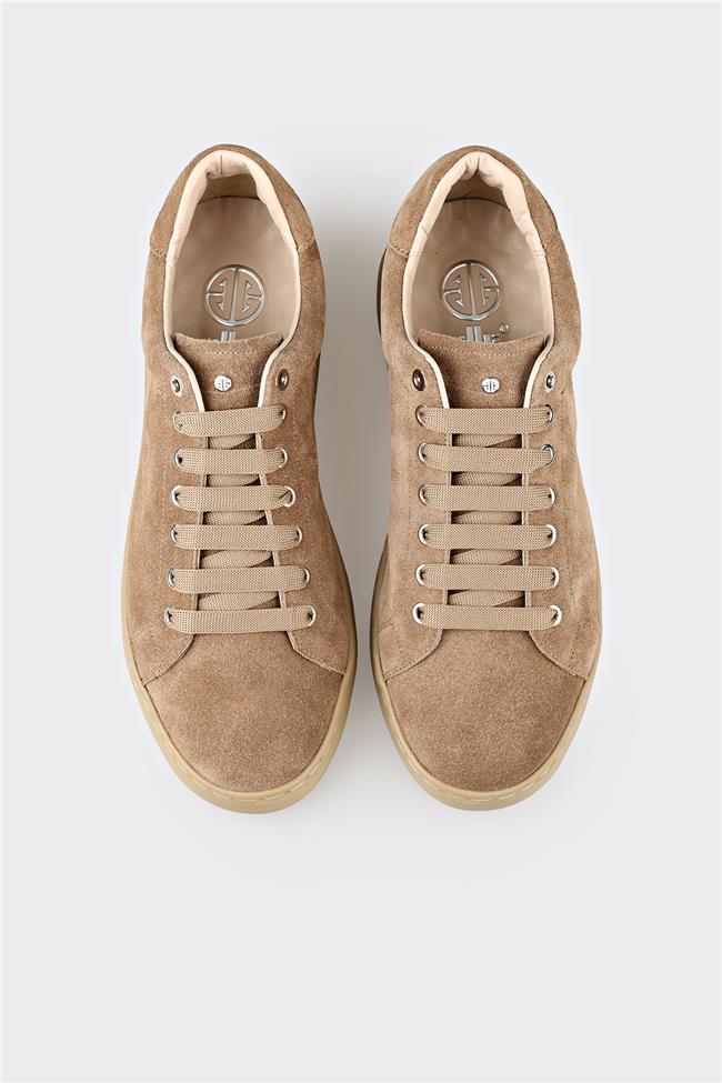 Bej Deri Erkek Günlük Ayakkabı