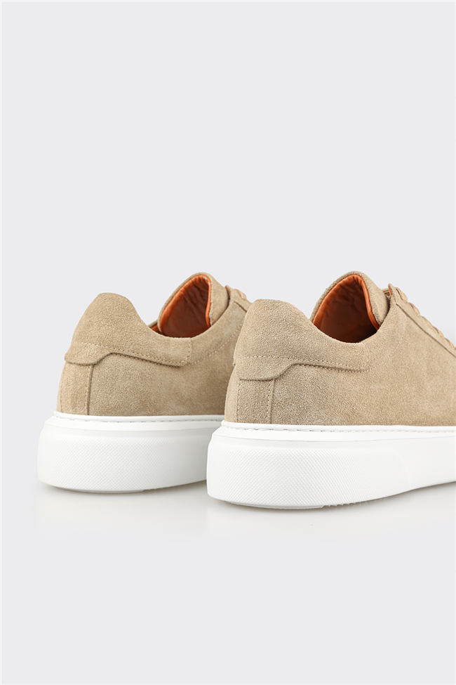 Bej Deri Erkek Günlük Ayakkabı