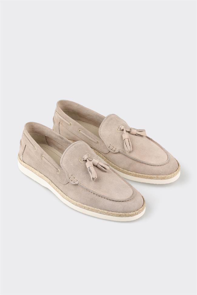 Bej Deri Erkek Günlük Ayakkabı