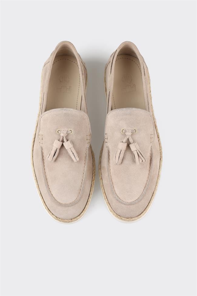 Bej Deri Erkek Günlük Ayakkabı