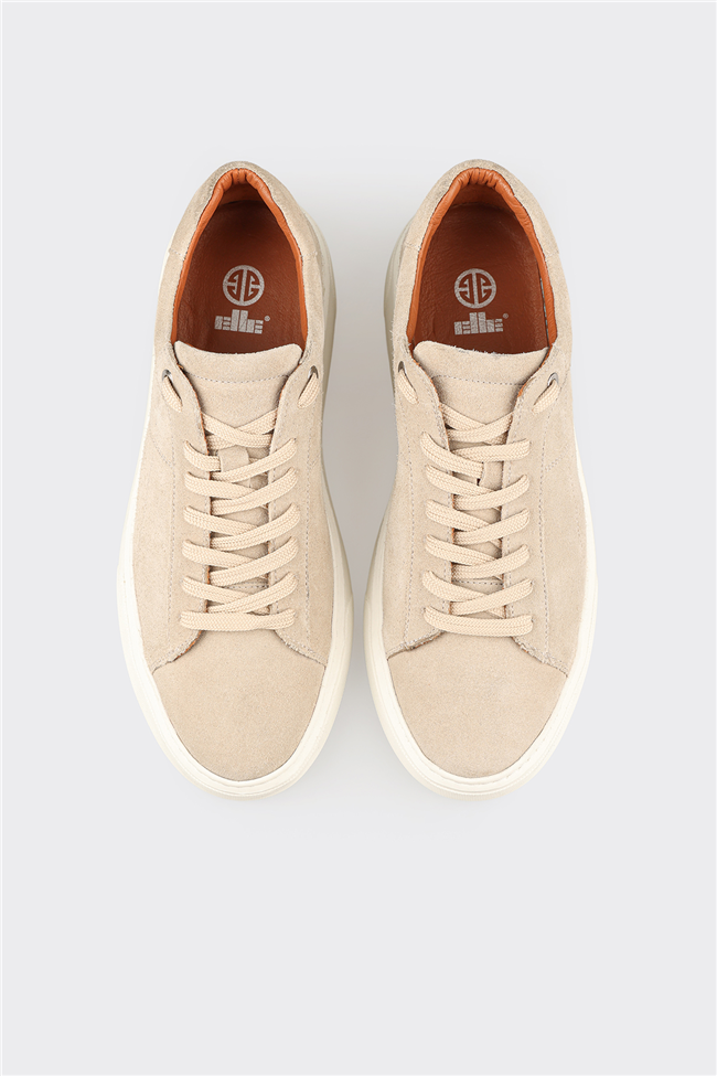 Bej Deri Erkek Günlük Ayakkabı