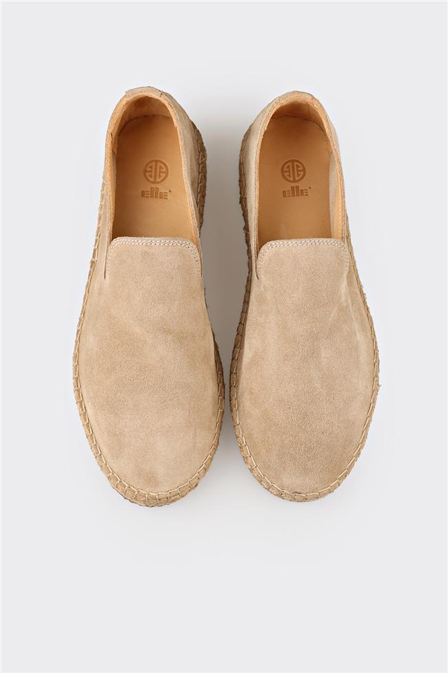 Bej Deri Erkek Günlük Ayakkabı