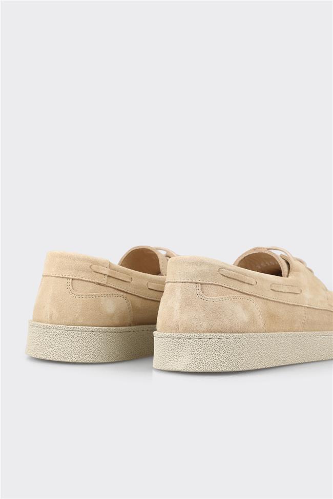 Bej Deri Erkek Günlük Ayakkabı