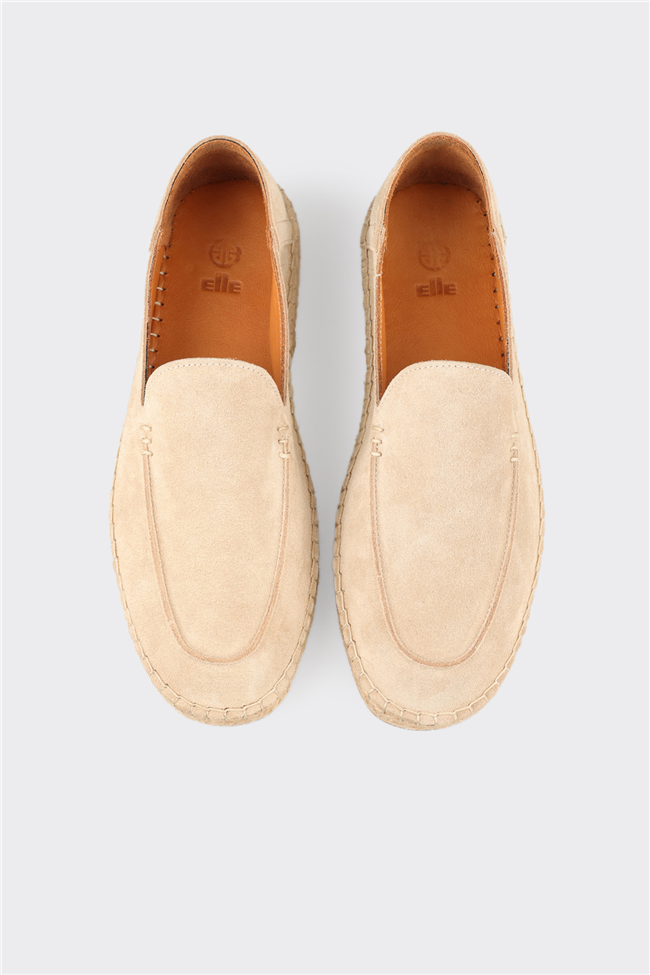 Bej Deri Erkek Günlük Ayakkabı