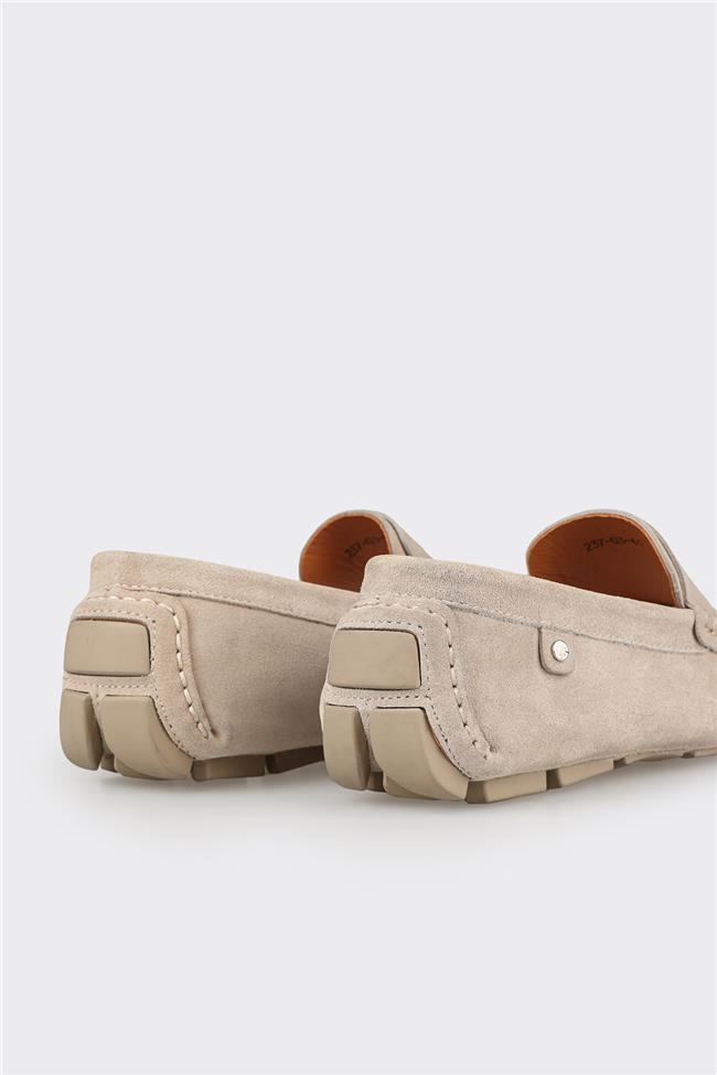 Bej Deri Erkek Günlük Ayakkabı