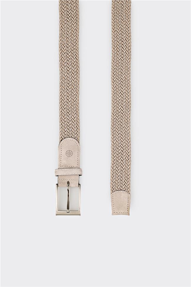 Bej Deri Erkek Kemer