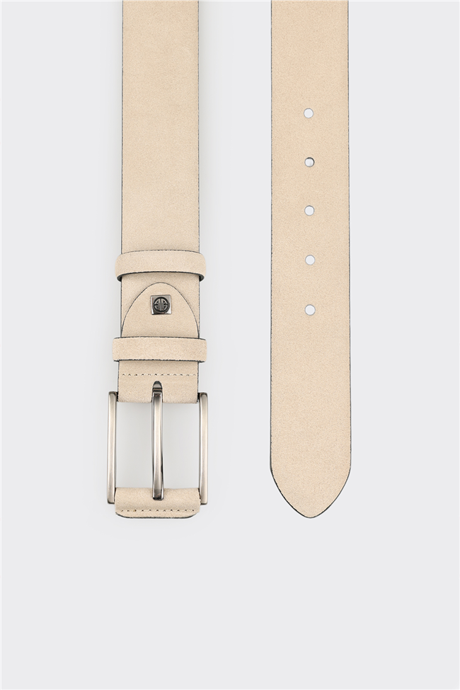 Bej Deri Erkek Kemer