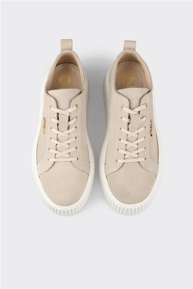 Bej Deri Erkek Spor Ayakkabı