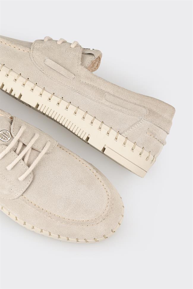 Bej Deri Kadın Günlük Ayakkabı