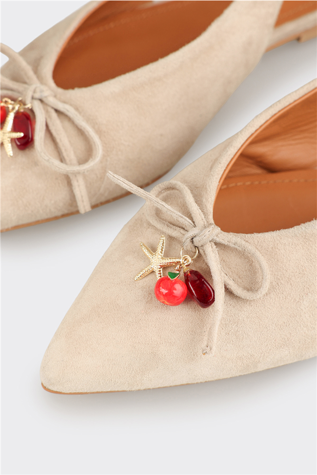 Bej Deri Kadın Günlük Ayakkabı