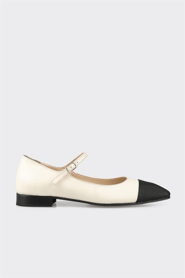 Bej Deri Kadın Günlük Ayakkabı