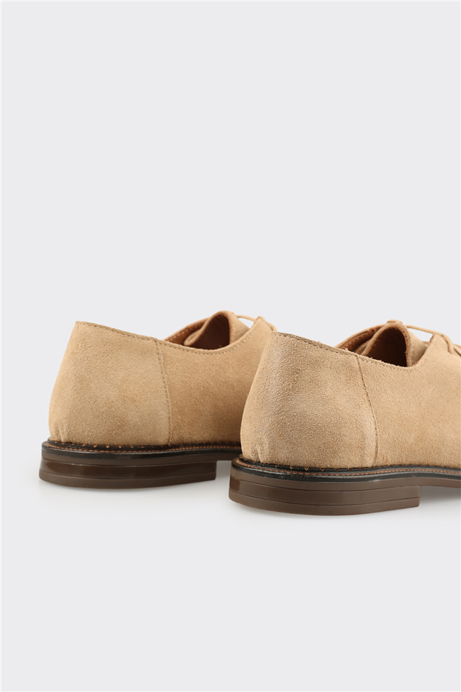 Bej Deri Kadın Günlük Ayakkabı