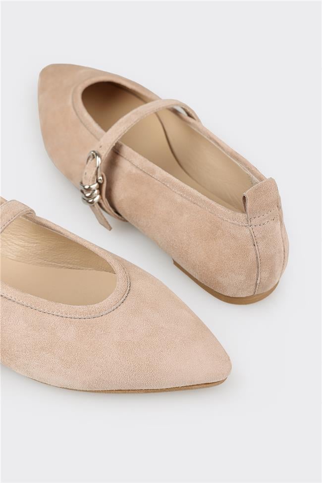 Bej Deri Kadın Günlük Ayakkabı