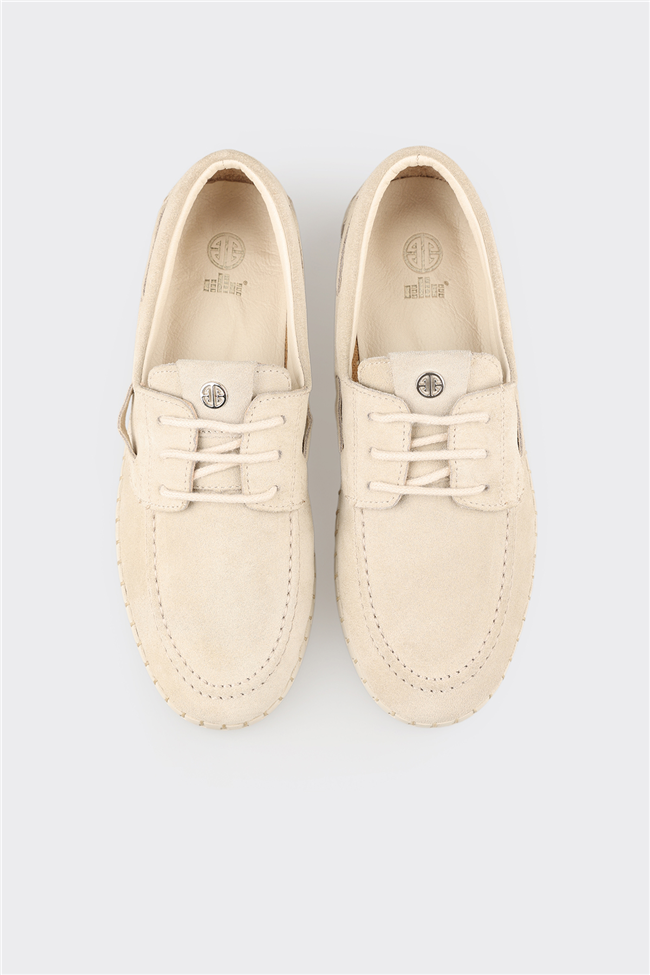 Bej Deri Kadın Günlük Ayakkabı