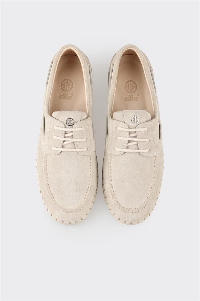 Bej Deri Kadın Günlük Ayakkabı