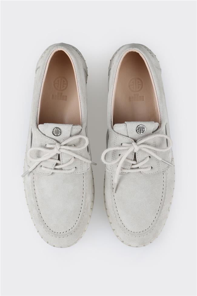 Bej Deri Kadın Günlük Ayakkabı