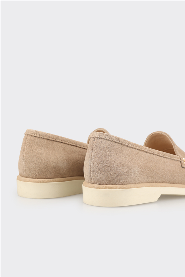 Bej Deri Kadın Günlük Ayakkabı