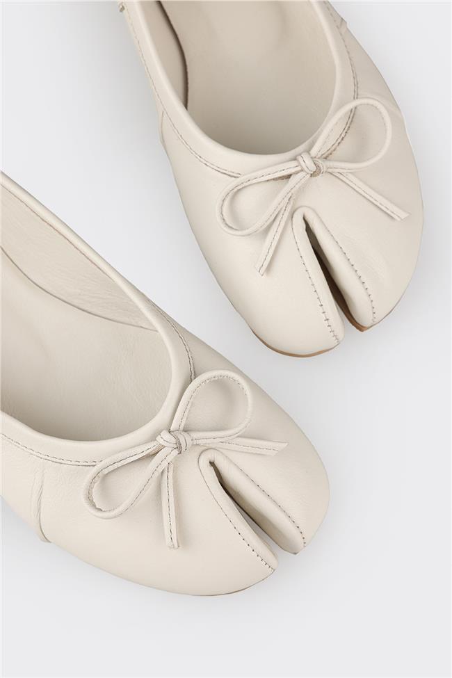 Bej Deri Kadın Günlük Ayakkabı