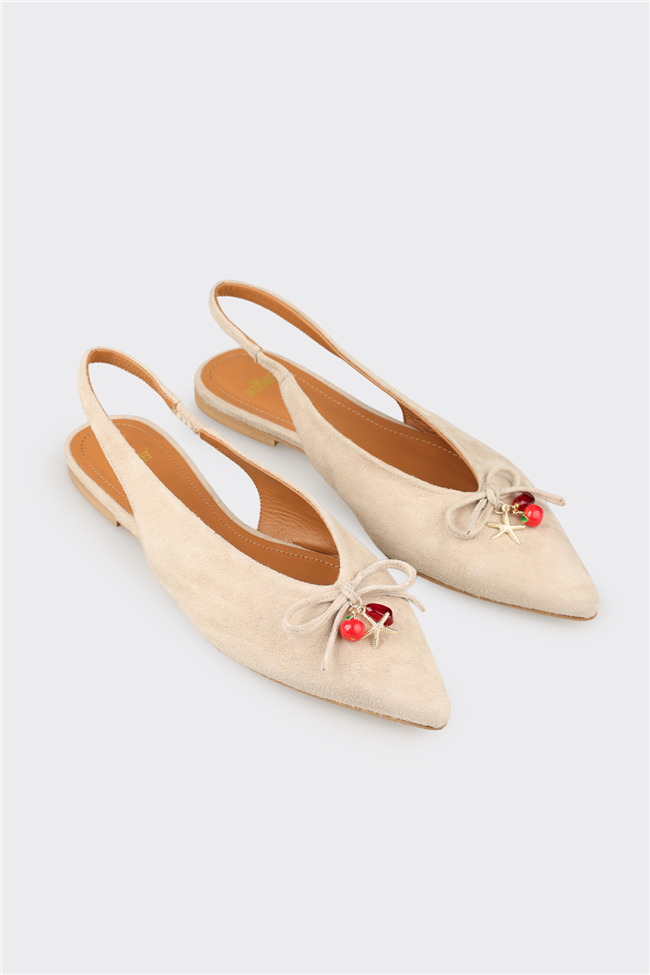 Bej Deri Kadın Günlük Ayakkabı