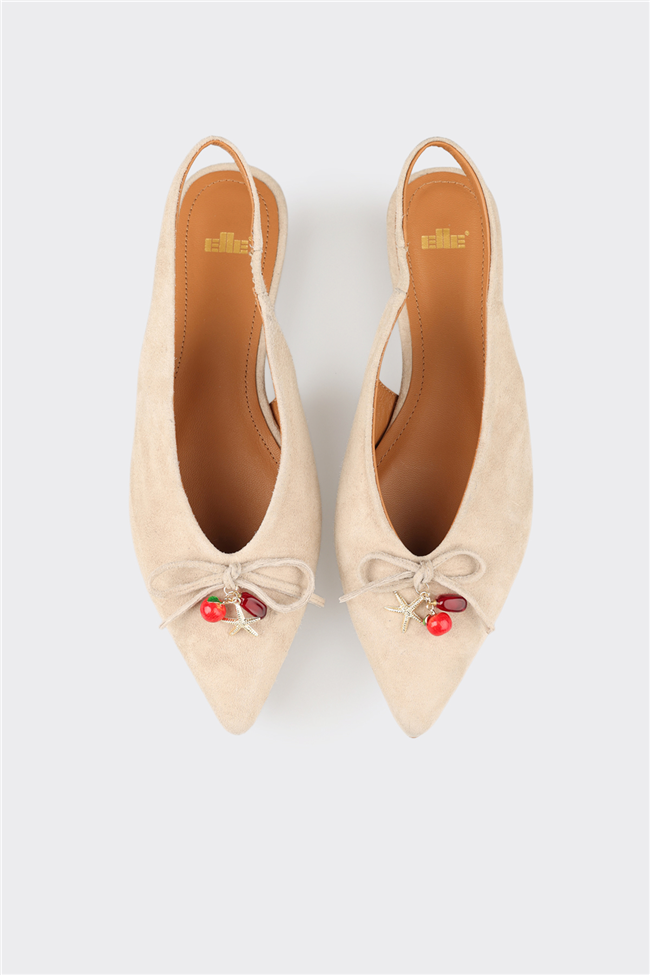 Bej Deri Kadın Günlük Ayakkabı