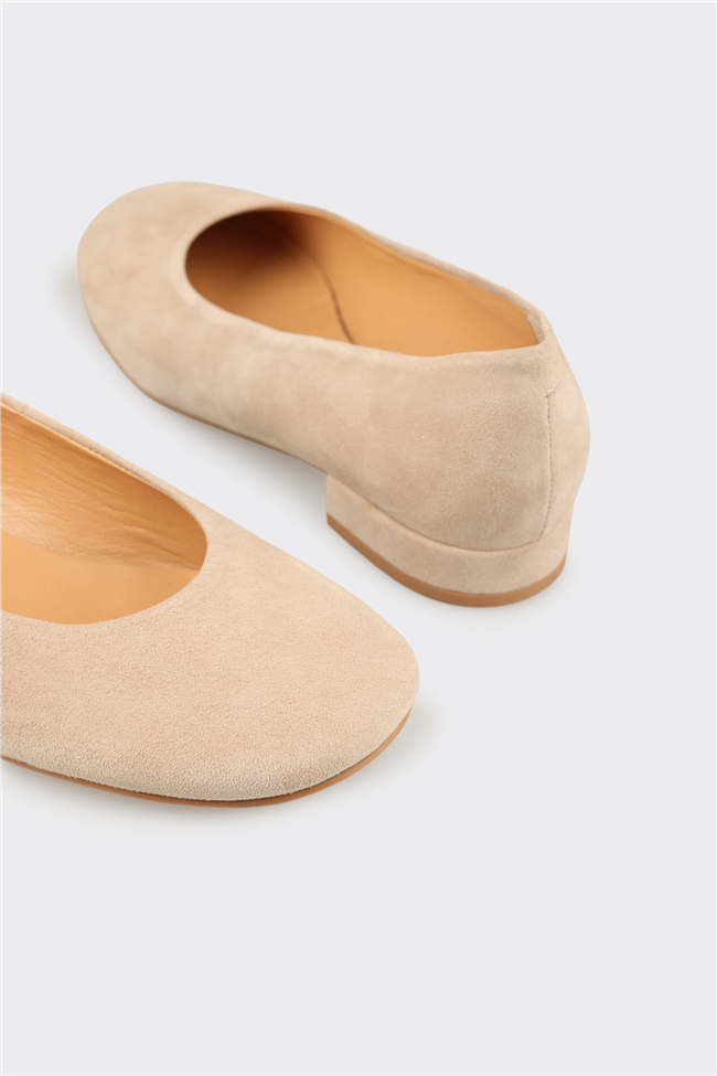 Bej Deri Kadın Günlük Ayakkabı