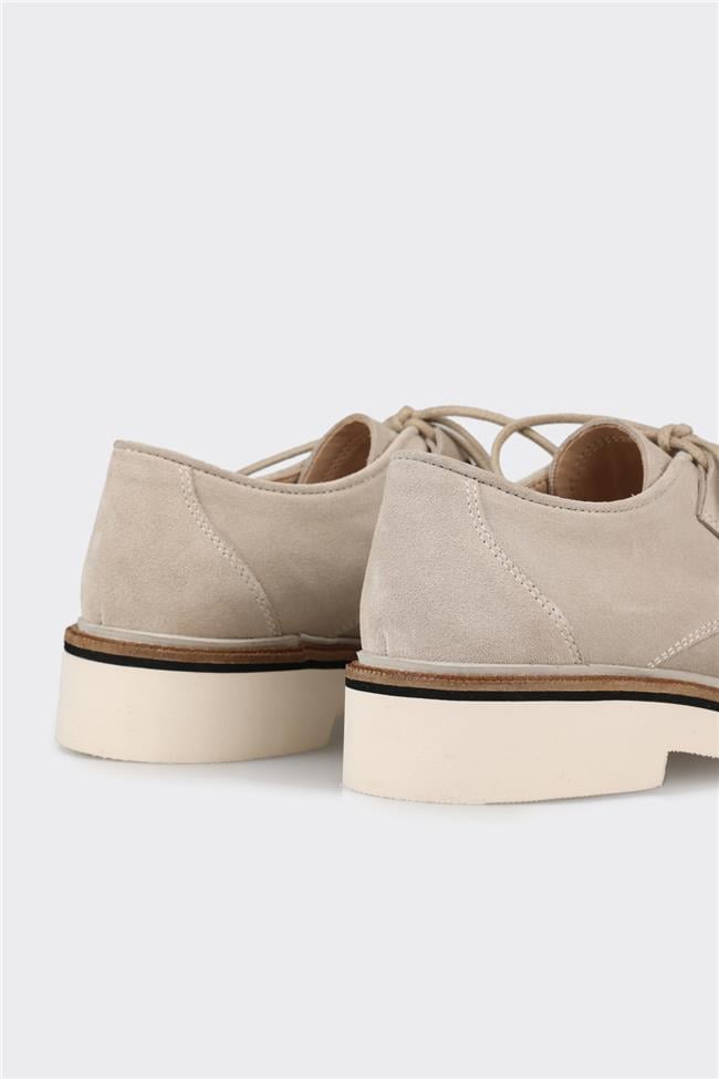 Bej Deri Kadın Günlük Ayakkabı