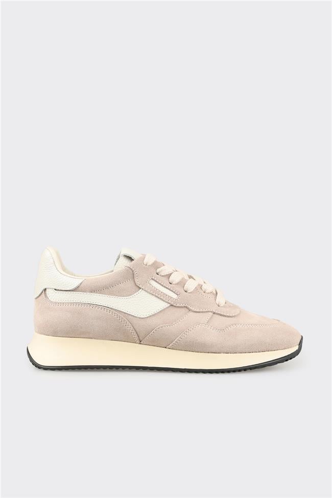 Bej Deri Kadın Spor Ayakkabı