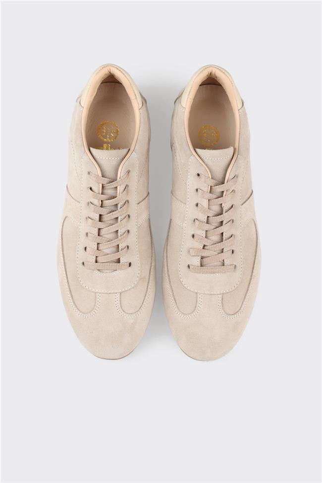 Bej Deri Kadın Spor Ayakkabı