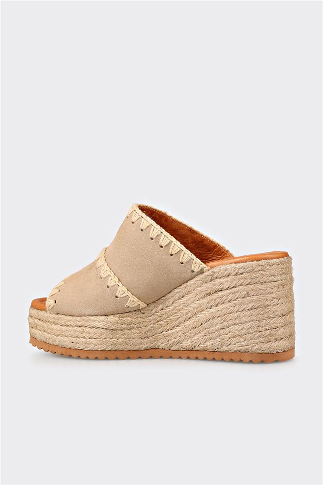 Bej Deri Kadın Terlik