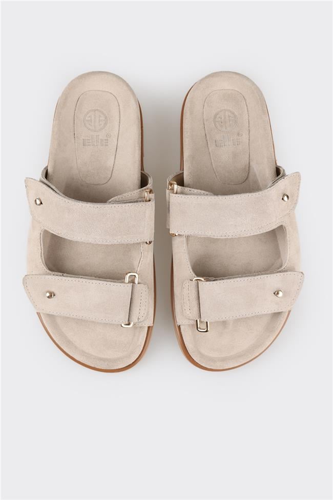 Bej Deri Kadın Terlik